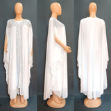 African European And American Dress Robe Pearl Chiffon