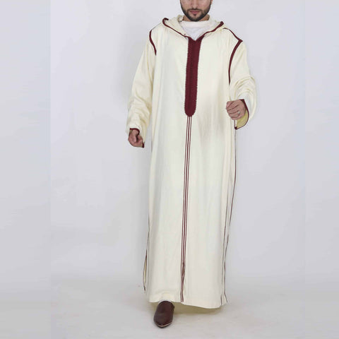 Arabic Long Men's Hooded Shirt Muslim Robe