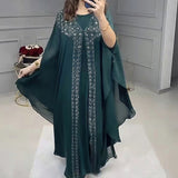 African European And American Dress Robe Pearl Chiffon
