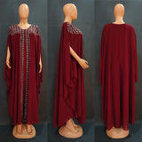 African European And American Dress Robe Pearl Chiffon