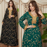 Arab Dubai Embroidery Applique Muslim Party Dinner Robe