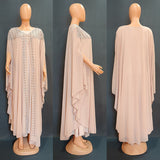 African European And American Dress Robe Pearl Chiffon