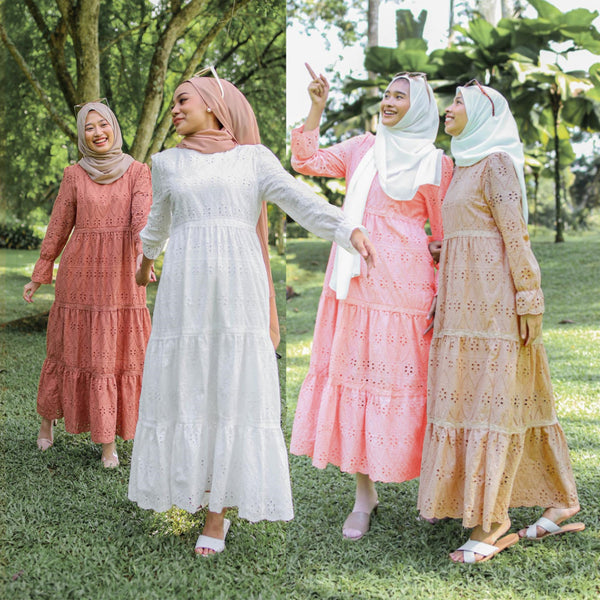 long dress malaysia Muslim Malaysia Indonesia Hollow Lace Dress