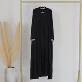 Dubai Spring Summer Daily Solid Color Beaded Dress Robe