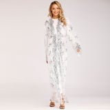 Women's Sequin Embroidered Lace Dress