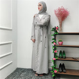 Embroidered Islamic Cardigan Robe Dress