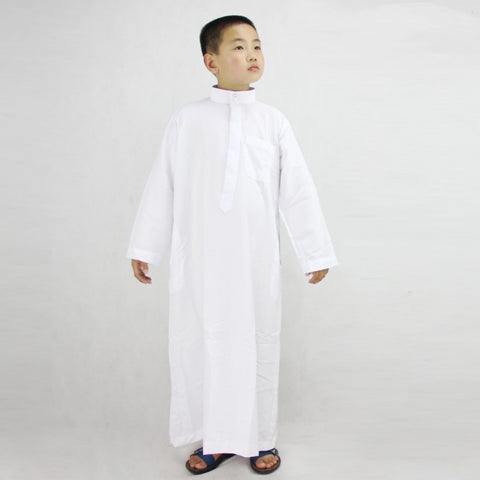 Washed Velvet Embroidered Stand Collar Muslim Small Male Robe