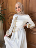 Women's Lace Beaded Loose Long Skirt Arabian Ladies Robe