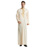 Arabian Middle East Stand Collar Embroidered Robe/Thobe