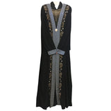 Striped Gold Powder Dubai Middle East Islamic Ladies Robe African Ladies Dress