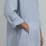 Contrast color stitching long T-shirt robe