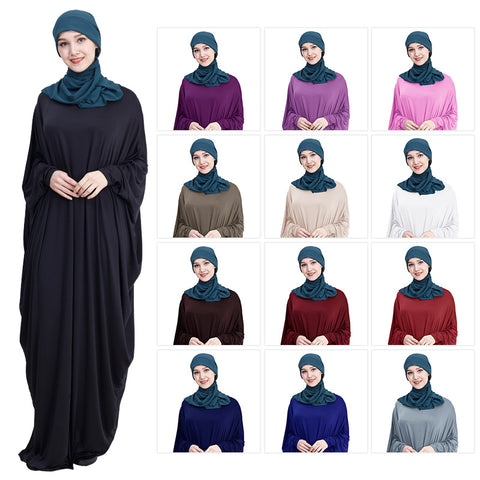 Arab Muslim Casual Clothing Multi-color Bat Sleeve Robe