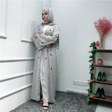 Embroidered Islamic Cardigan Robe Dress