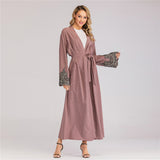 New Style Long-sleeved Embroidered Beaded Robe Women