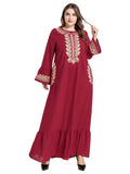 Fashion Arabian Plus Size Women's Embroidered Pockets And Muslim Long Skirt