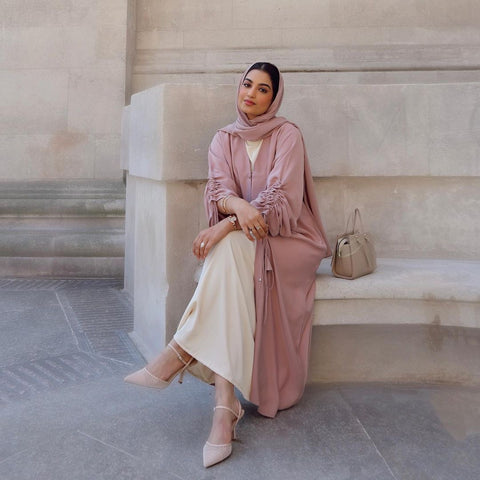 Sun Dubai Middle East Stitching Sleeved Cardigan Women's Robe