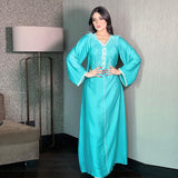 Dress Middle East Muslim Amazon Fashion Feather Patchwork Robe