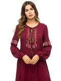 Simple embroidered robe dress