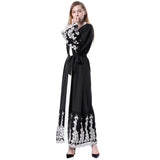 Fashionable Mesh Stitching Embroidery Loose Cardigan Gown For Women