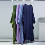 Fashion Casual Bright Silk Cardigan Plus Size Robe Batwing Sleeve