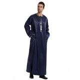 Ethnic Stitching Contrast Color Men's Robe