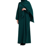 European And American Muslim Arabic Solid Color Hooded Robe Dress