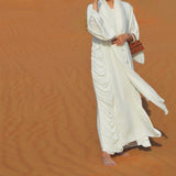 Solid Color Flowy Tie Middle East Dubai Long Dress