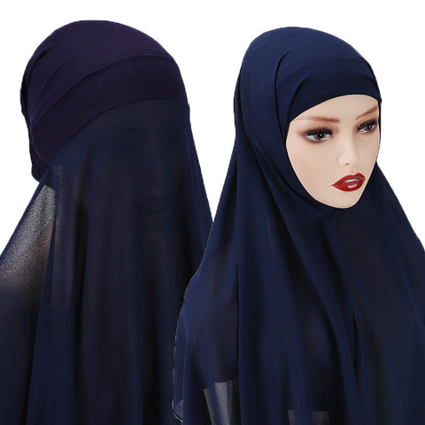Veiled Muslim Ladies Chiffon Turban Scarf Set