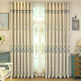 Crown European Embroidery Cloth Mesh Curtains Living Room Bedroom Simple