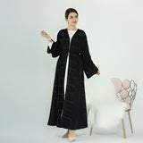 Middle East Dubai Solid Cardigan Dress