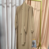 European And American Muslim Arabic Solid Color Hooded Robe Dress