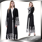 Fashionable Mesh Stitching Embroidery Loose Cardigan Gown For Women