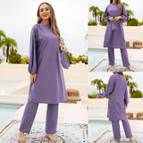 Muslim Fully Surrounded Cover Diving Surfing Conservative Swimwear Three-piece Set