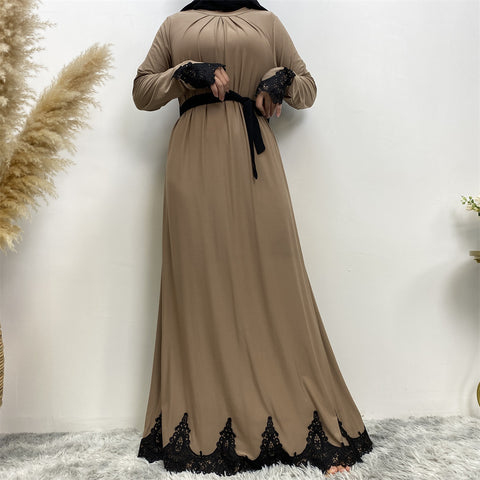 muslim clothing dresses Muslim Women's Abaya Clothing Long Sleeve Dresses Solid Color Loose Maxi Dress