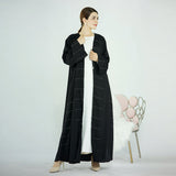 Middle East Dubai Solid Cardigan Dress