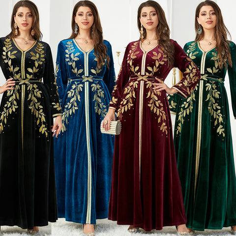 Velvet Dress Arab Women's Clothing