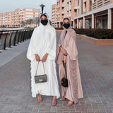 Solid Color Flowy Tie Middle East Dubai Long Dress