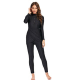 Muslim Swimsuit Long-sleeved Trousers Three-piece Set Conservative Sun Protection With Chest Pad
