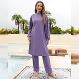 Muslim Fully Surrounded Cover Diving Surfing Conservative Swimwear Three-piece Set